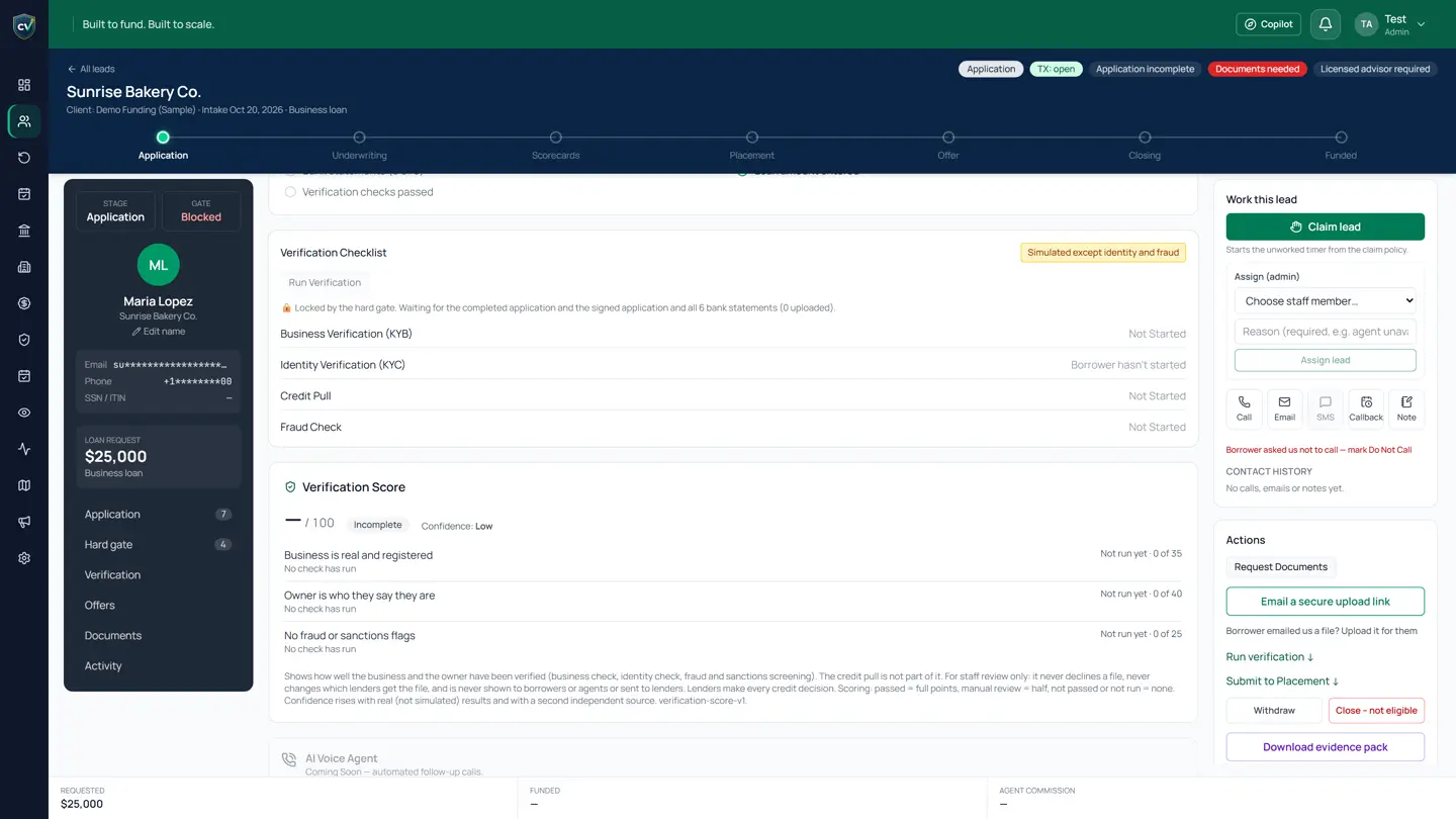 The hard gate checklist on a sample file